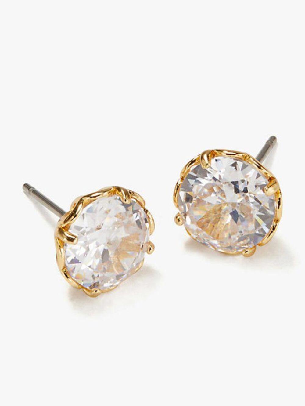 Kate Spade That Sparkle Round Earrings Gold/ Clear
